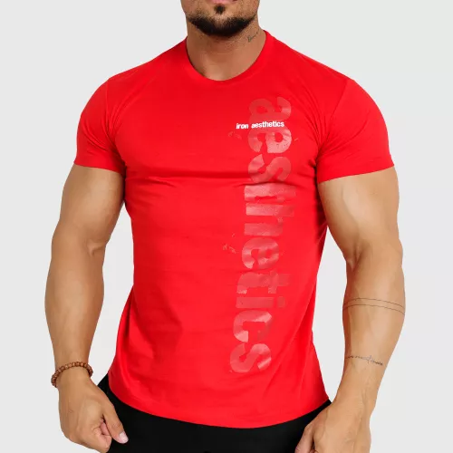 Férfi fitness póló Iron Aesthetics Cross, piros