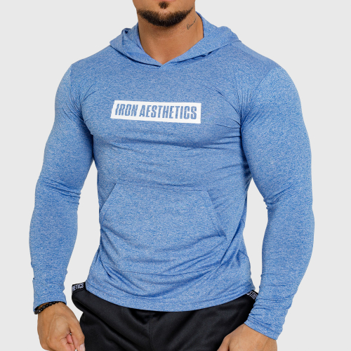 Férfi kapucnis póló Iron Aesthetics Active Fit, kék