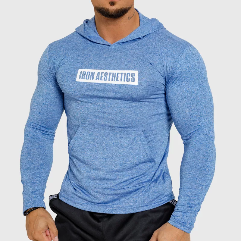 Férfi kapucnis póló Iron Aesthetics Active Fit, kék-1