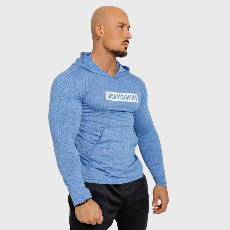 Férfi kapucnis póló Iron Aesthetics Active Fit, kék-3