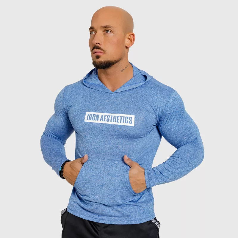 Férfi kapucnis póló Iron Aesthetics Active Fit, kék-5