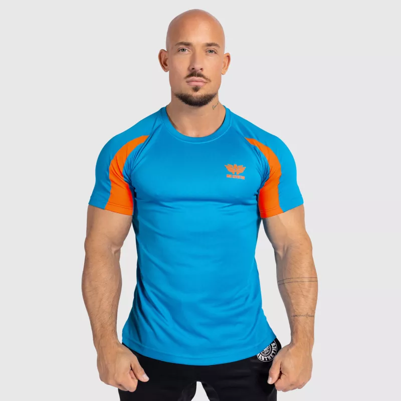 Férfi sportpóló Iron Aesthetics Contrast, blue/orange-4
