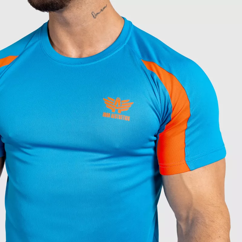Férfi sportpóló Iron Aesthetics Contrast, blue/orange-5