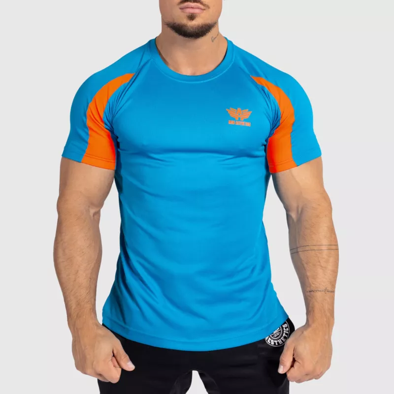 Férfi sportpóló Iron Aesthetics Contrast, blue/orange-1