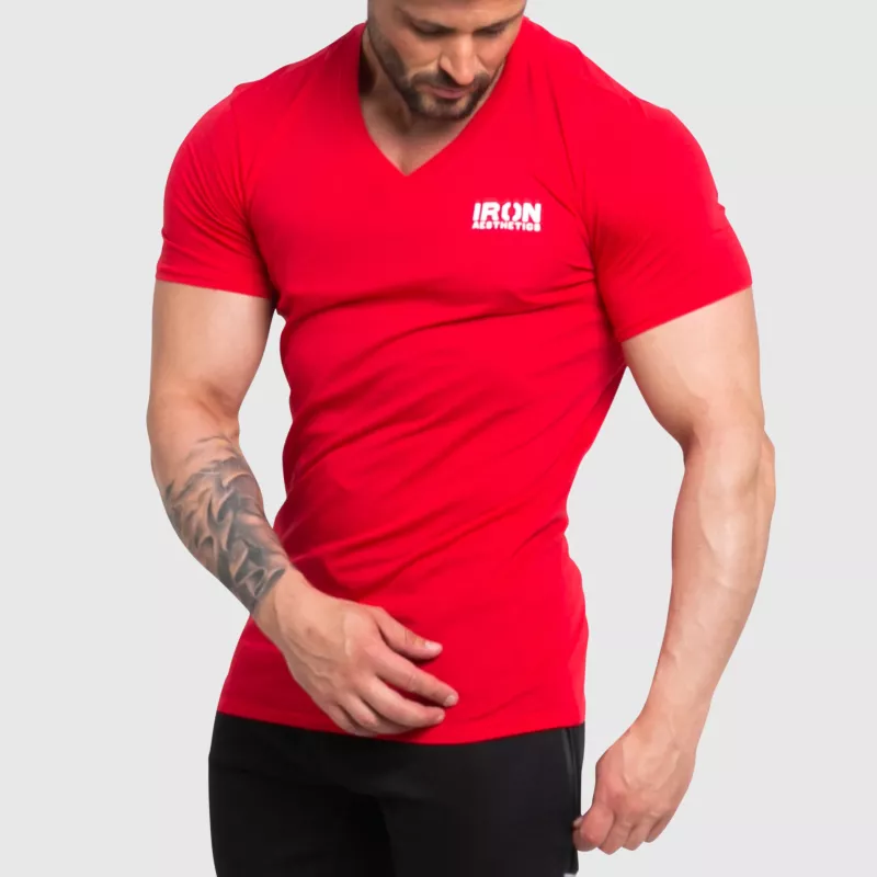Férfi fitness póló Iron Aesthetics Explore, piros-1
