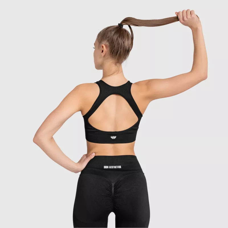 Varrás nélküli fitness szett Iron Aesthetics Seamless Butt, fekete-12