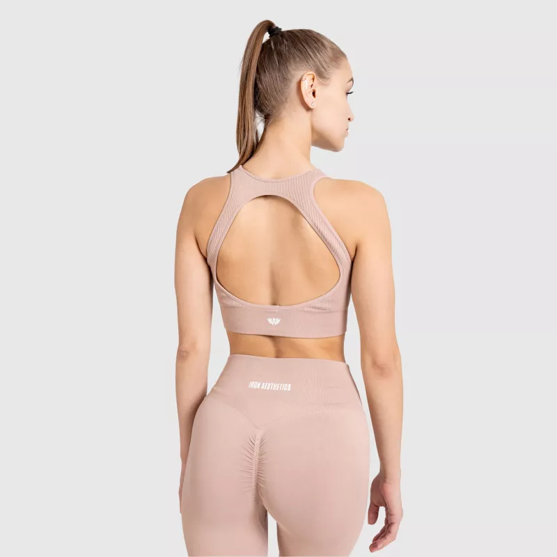 Varrás nélküli leggings Iron Aesthetics Seamless Butt, rózsaszín-9