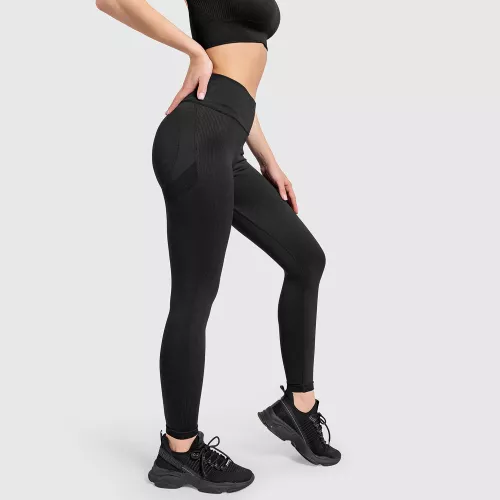 Varrás nélküli leggings Iron Aesthetics Seamless Butt, fekete