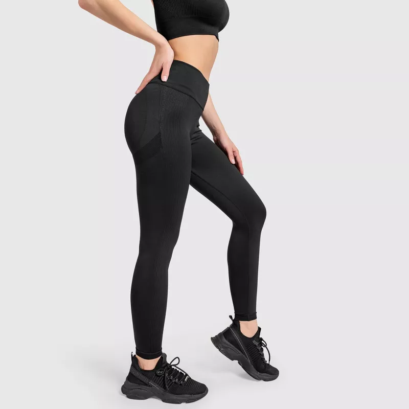 Varrás nélküli leggings Iron Aesthetics Seamless Butt, fekete-2