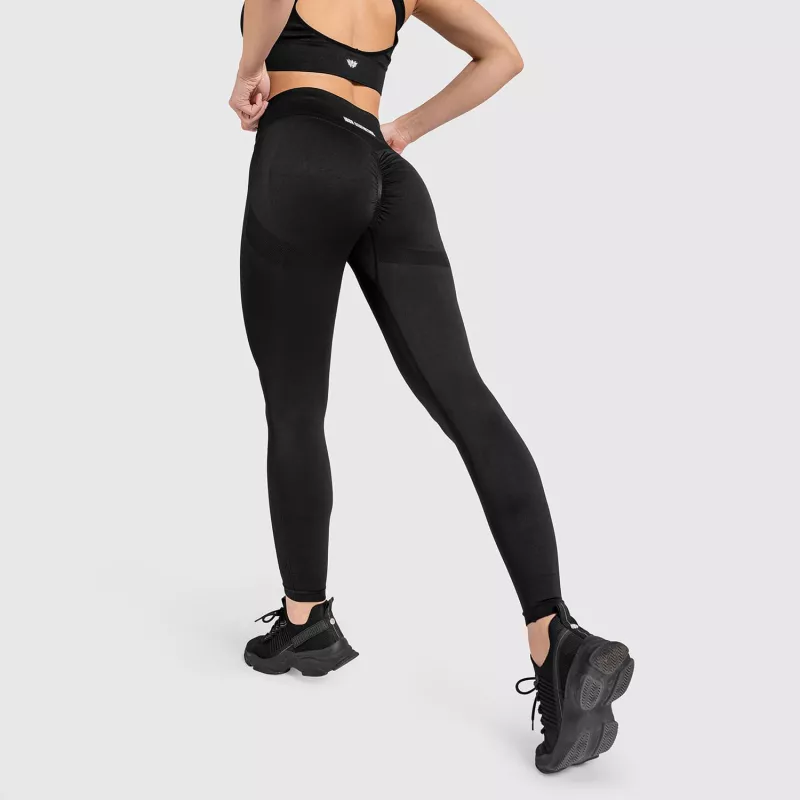 Varrás nélküli leggings Iron Aesthetics Seamless Butt, fekete-4