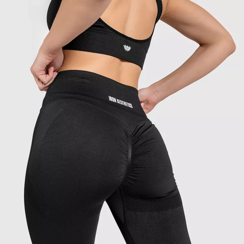 Varrás nélküli leggings Iron Aesthetics Seamless Butt, fekete-1