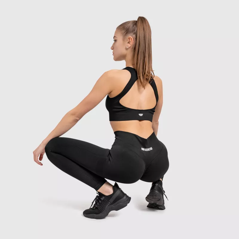 Varrás nélküli leggings Iron Aesthetics Seamless Butt, fekete-12