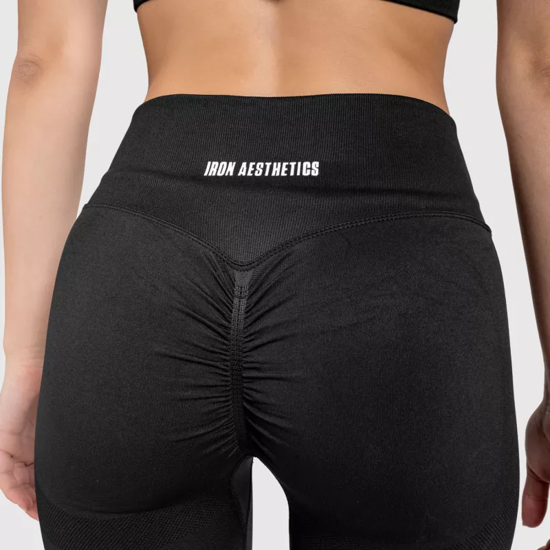Varrás nélküli leggings Iron Aesthetics Seamless Butt, fekete-5