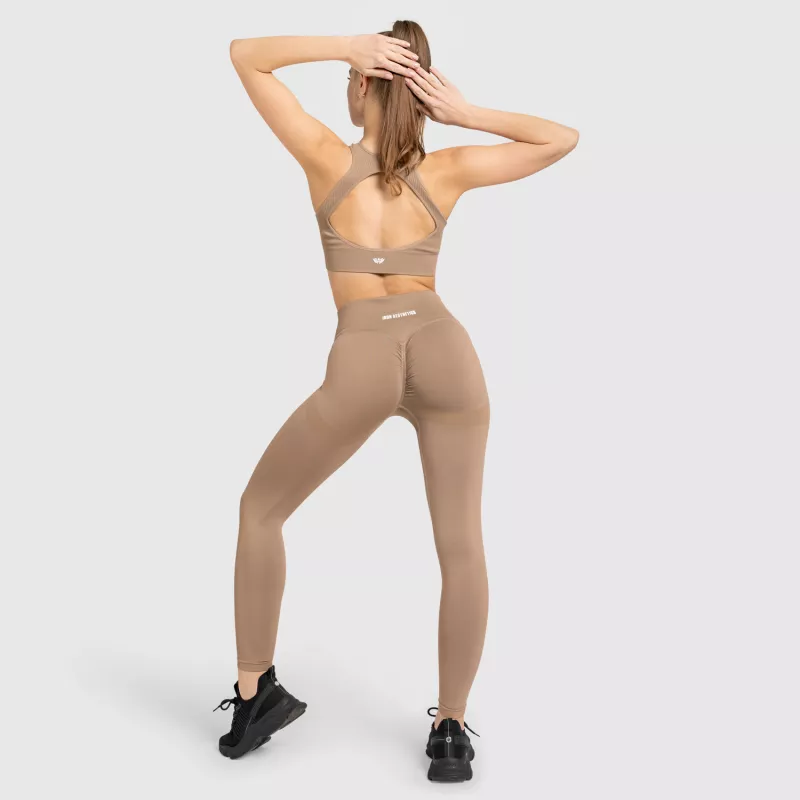 Varrás nélküli fitness szett Iron Aesthetics Seamless Butt, bézs-3