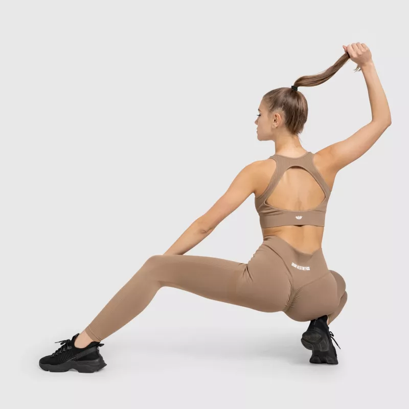 Varrás nélküli fitness szett Iron Aesthetics Seamless Butt, bézs-2