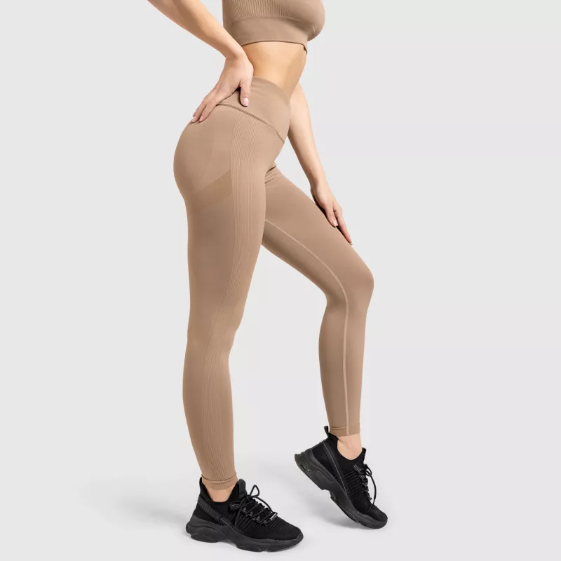 Varrás nélküli leggings Iron Aesthetics Seamless Butt, bézs-2