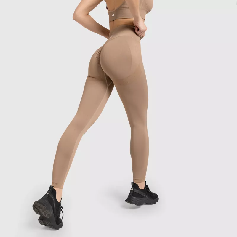 Varrás nélküli leggings Iron Aesthetics Seamless Butt, bézs-3