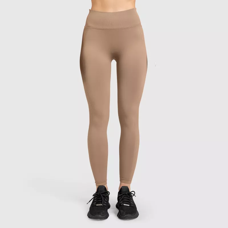 Varrás nélküli leggings Iron Aesthetics Seamless Butt, bézs-5
