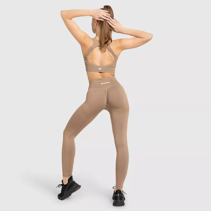 Varrás nélküli leggings Iron Aesthetics Seamless Butt, bézs-10