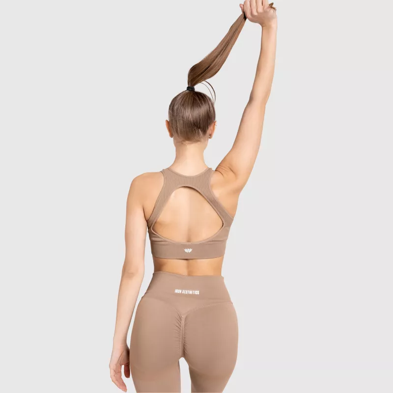 Varrás nélküli leggings Iron Aesthetics Seamless Butt, bézs-6