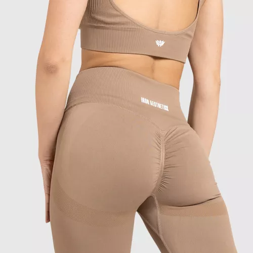 Varrás nélküli leggings Iron Aesthetics Seamless Butt, bézs