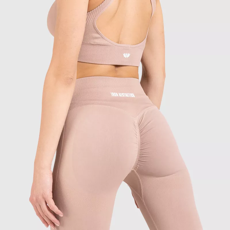 Varrás nélküli leggings Iron Aesthetics Seamless Butt, rózsaszín-1