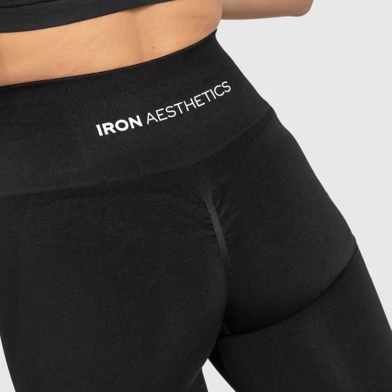 Magasderekú varrás nélküli leggings Iron Aesthetics Flawless, fekete-7