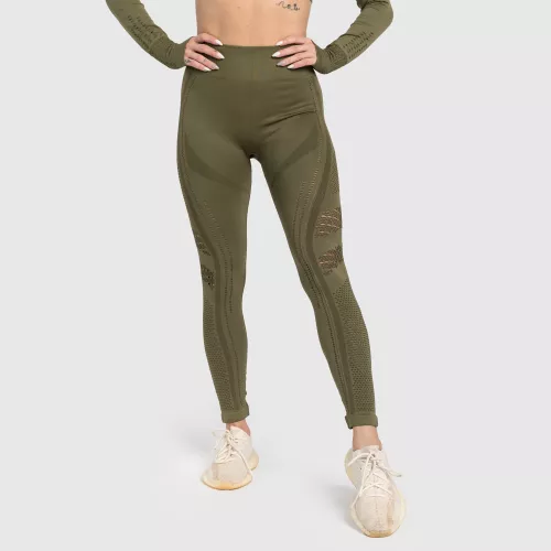 Magasderekú varrás nélküli leggings Iron Aesthetics Rift, zöld