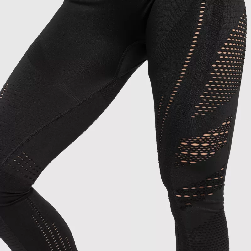 Magasderekú varrás nélküli leggings Iron Aesthetics Rift, fekete-8