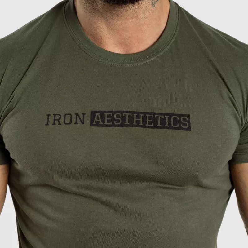 Férfi fitness póló Iron Aesthetics Gym, katonazöld-6