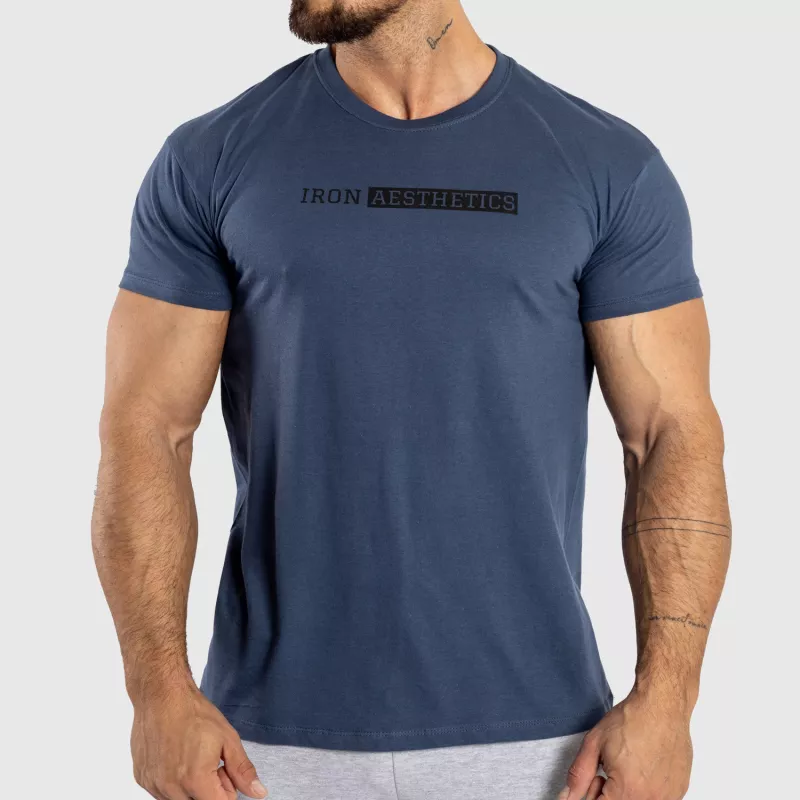 Férfi fitness póló Iron Aesthetics Gym, kék-1