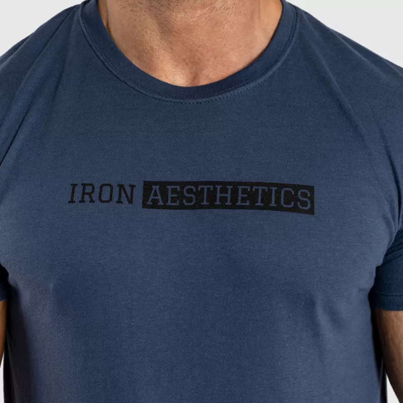 Férfi fitness póló Iron Aesthetics Gym, kék-5