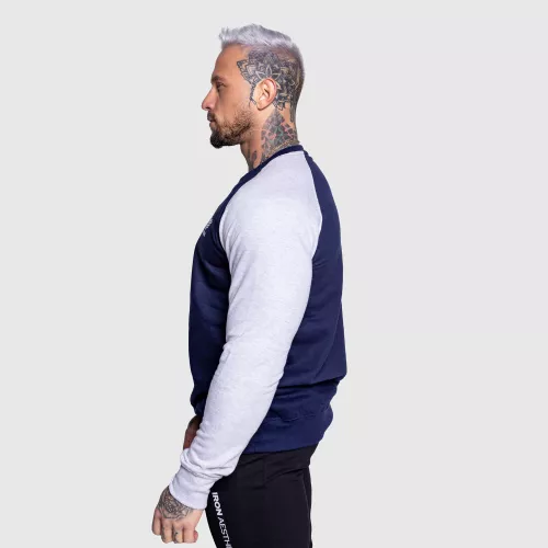 Férfi kapucni nélküli pulóver Iron Aesthetics Enjoy, navy/grey