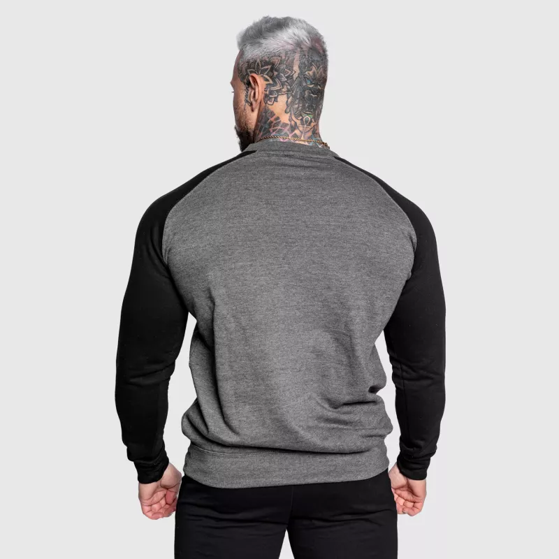 Férfi kapucni nélküli pulóver Iron Aesthetics Enjoy, grey/black-3