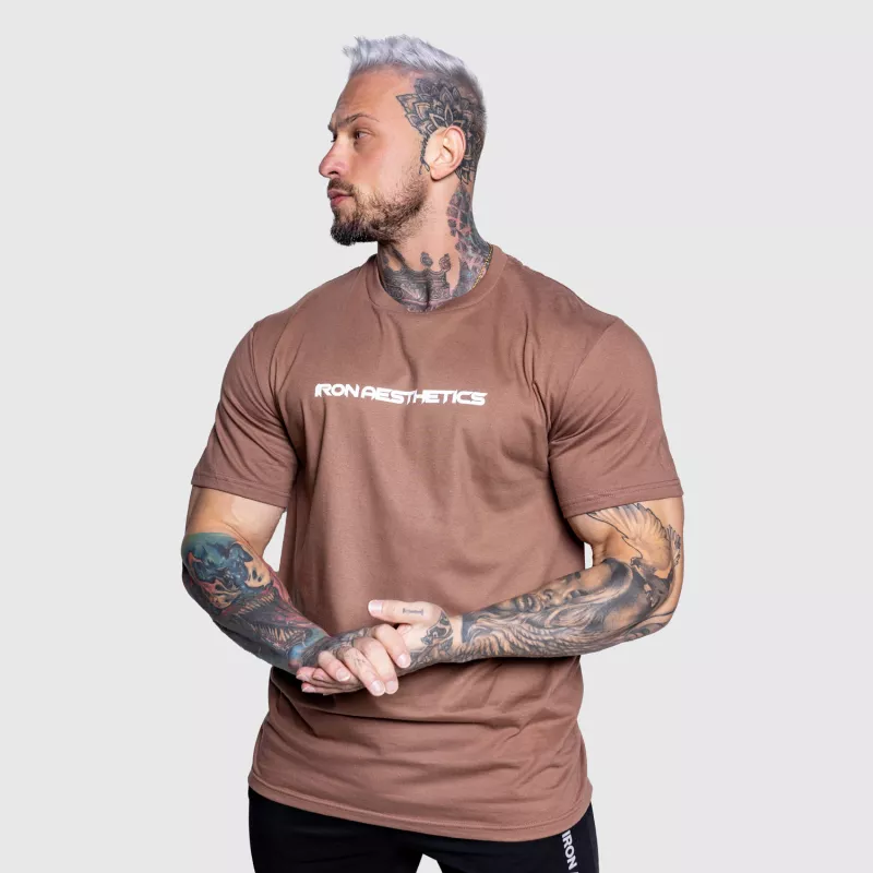 Férfi fitness póló Iron Aesthetics Infinity, barna-2