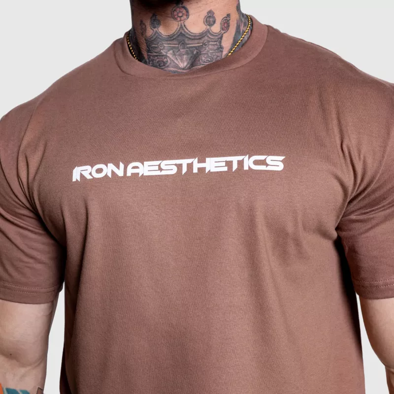 Férfi fitness póló Iron Aesthetics Infinity, barna-7