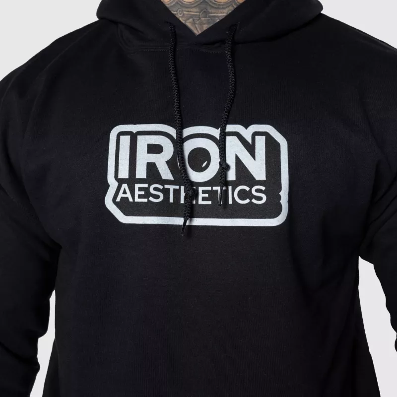 Kapucnis pulóver Iron Aesthetics Iconic, fekete-2