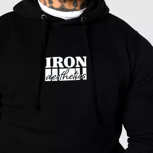 Kapucnis pulóver Iron Aesthetics Impact, fekete