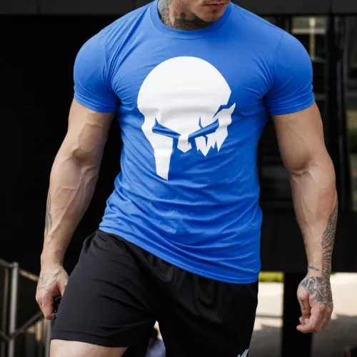 Ultrasoft póló Iron Aesthetics Skull, kék