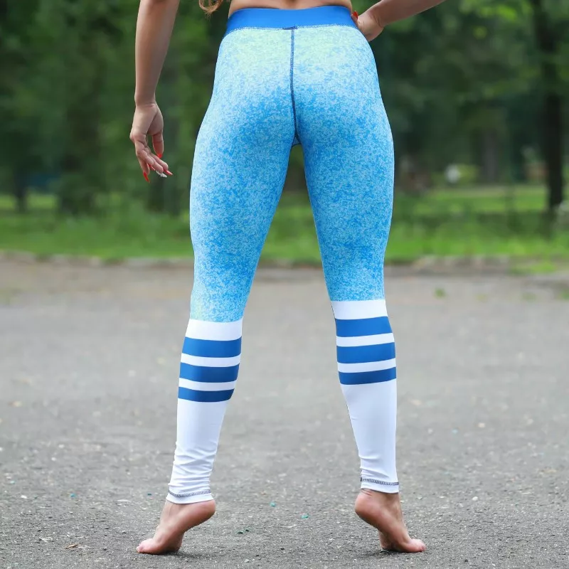 Női leggings Stripes - Iron Aesthetics, kék-7