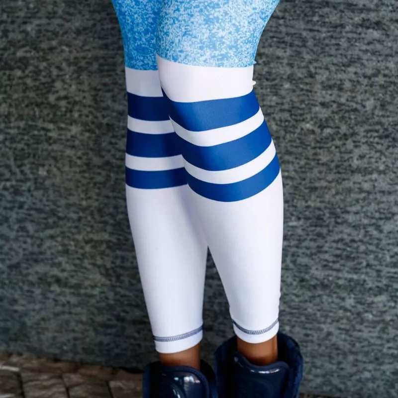 Női leggings Stripes - Iron Aesthetics, kék-3