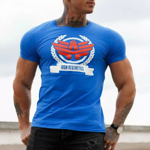 Férfi fitness póló Iron Aesthetics Triumph, kék