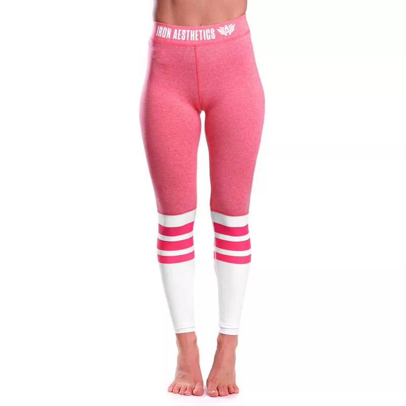 Női leggings Stripes - Iron Aesthetics, rózsaszín-1