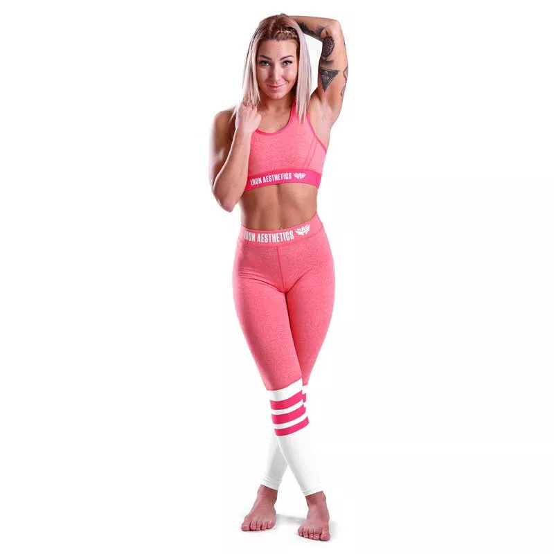 Női sportmelltartó Piebald - Iron Aesthetics, rózsaszín-7