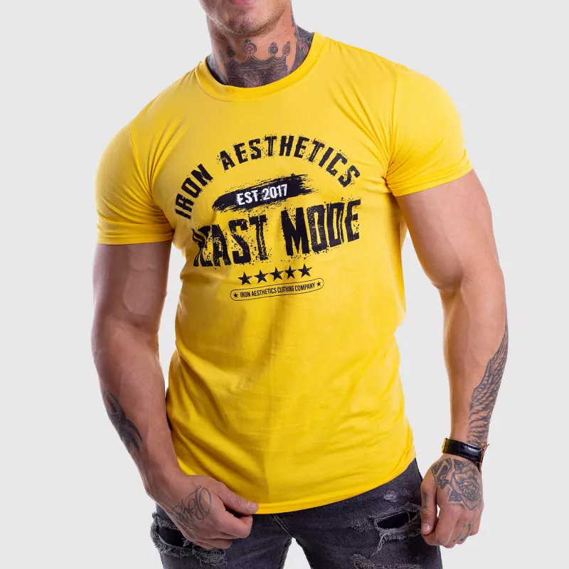 Férfi fitness póló Iron Aesthetics Beast Mode Est. 2017, gold-1