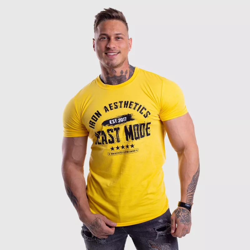 Férfi fitness póló Iron Aesthetics Beast Mode Est. 2017, gold-5