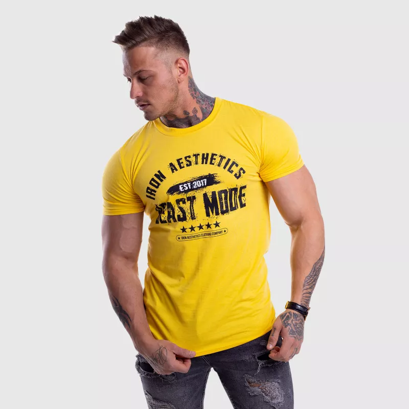 Férfi fitness póló Iron Aesthetics Beast Mode Est. 2017, gold-6