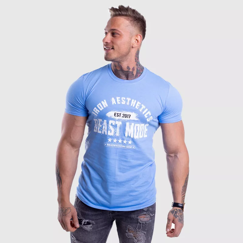Férfi fitness póló Iron Aesthetics Beast Mode Est. 2017, kék-6