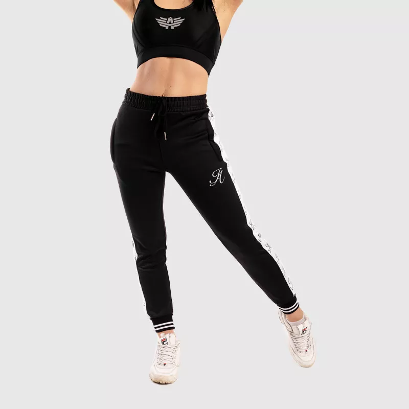 Női fitness melegítőnadrág Iron Aesthetics Striped, fekete-8