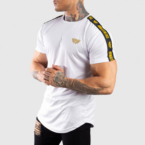 Férfi Iron Aesthetics póló STRIPES, fehér - sárga